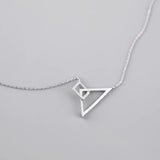 925 Silver Triangular square Pendant Necklace for Women