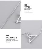925 Silver Triangular square Pendant Necklace for Women