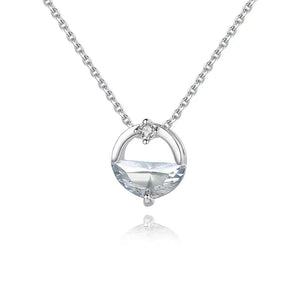 925 Sterling Silver Zircon Necklace & Pendant Set Women Lady Gift