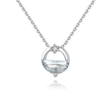 925 Sterling Silver Zircon Necklace & Pendant Set Women Lady Gift