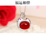 925 Silver Zircon Chicken Necklace Pendant Jewelry for Women
