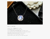 925 Silver Zircon Square Necklace Pendant for Women