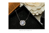 925 Silver Zircon Square Necklace Pendant for Women