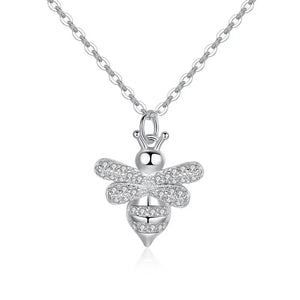 925 Silver Bees Necklace Pendant For Women