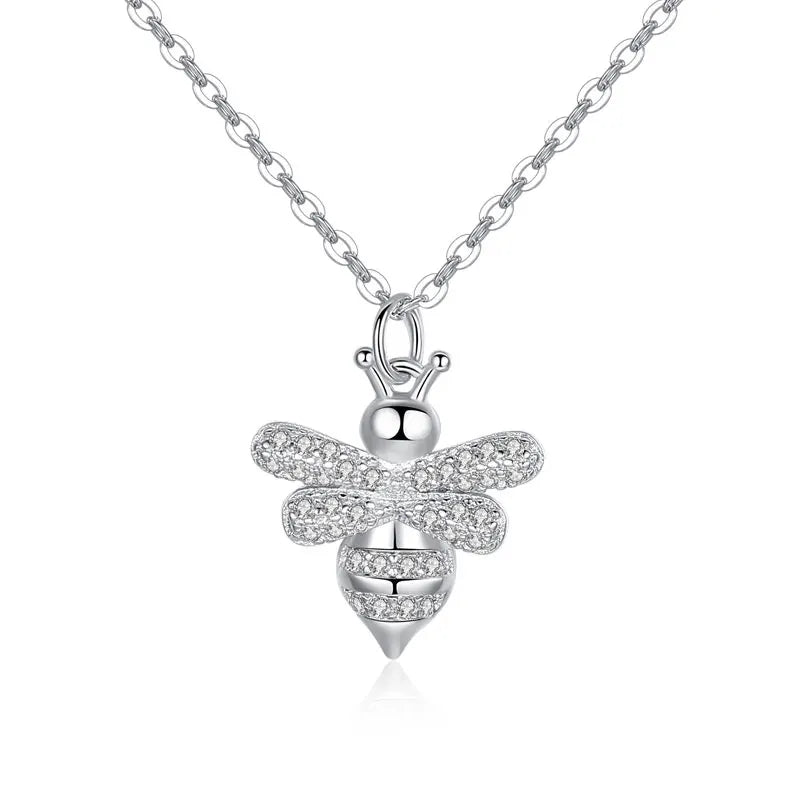 925 Silver Bees Necklace Pendant For Women