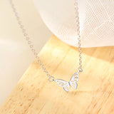 925 Sterling Silver Butterfly Pendant Necklace Women Lady Gift