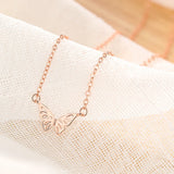 925 Sterling Silver Butterfly Pendant Necklace Women Lady Gift