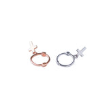 925 Silver Cross Earrings Women Couple Small Contracted Earrings