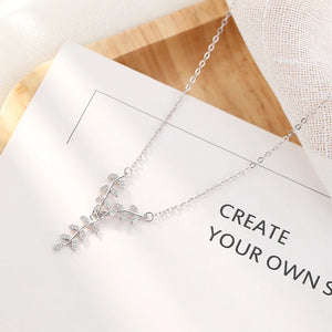 925 Silver Leaves Necklace Pendant Gift for Women