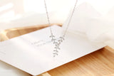925 Silver Leaves Necklace Pendant Gift for Women