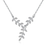 925 Silver Leaves Necklace Pendant Gift for Women