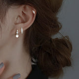 925 Silver Lightning Hoop Earrings Zircon Jewelry