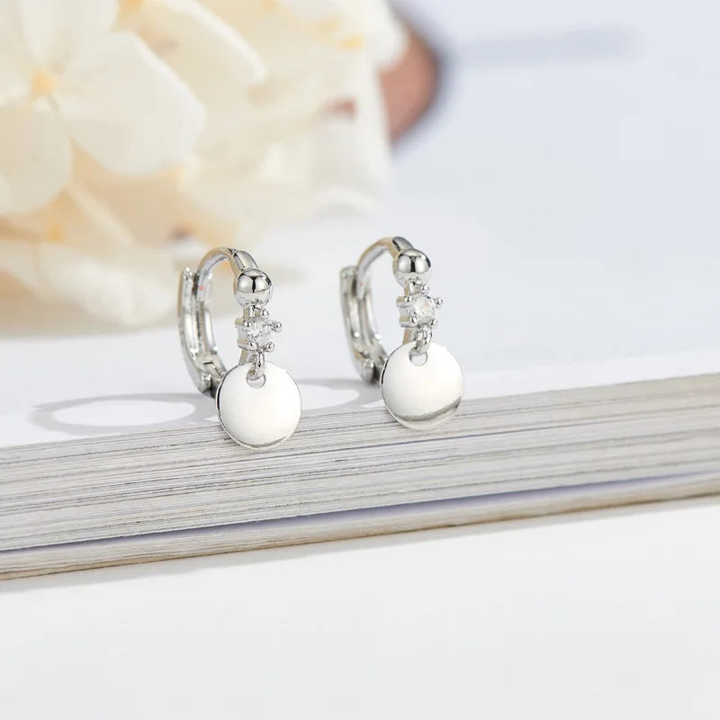 925 Silver Lightning Hoop Earrings Zircon Jewelry