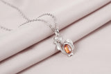 925 Silver Zircon Chicken Pendant Necklace for Women