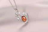 925 Silver Zircon Chicken Pendant Necklace for Women