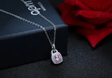 925 Silver Zircon Lock Pendant Necklace Statement Jewelry for Women