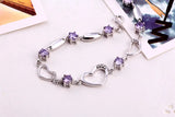 Heart Zircon Bracelet 925 Sterling Silver Jewelry