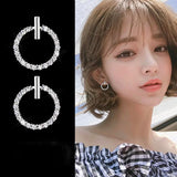 925 Silver Lucky Zircon Stud Earrings Original Jewelry Gift