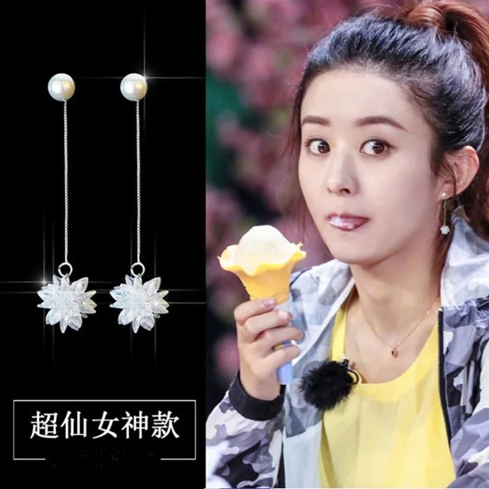 Ice Flower 925 Silver Earrings For Women