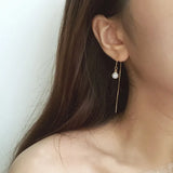 Long 925 Silver Evil Earrings Women's Jewelry