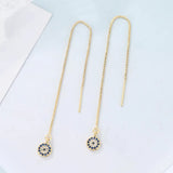 Long 925 Silver Evil Earrings Women's Jewelry