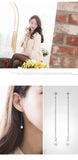 Long Pearl 925 Sterling Silver Earrings for Women Jewelry