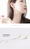 Long Pearl 925 Sterling Silver Earrings for Women Jewelry