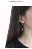 Long Water Drop 925 Silver Earrings for Women