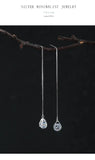 Long Water Drop 925 Silver Earrings for Women