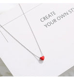 925 Silver Heart Choker Necklace for Women Girls Wedding Statement Jewelry