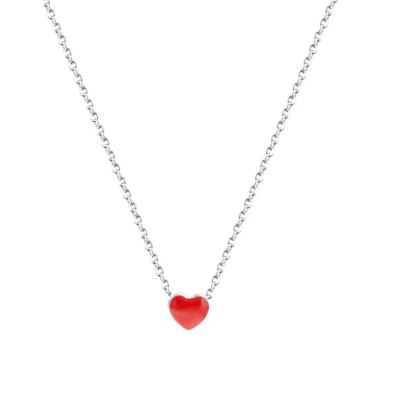 925 Silver Heart Choker Necklace for Women Girls Wedding Statement Jewelry