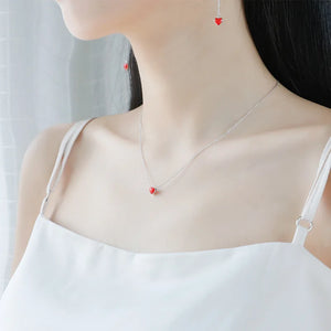 925 Silver Heart Choker Necklace for Women Girls Wedding Statement Jewelry