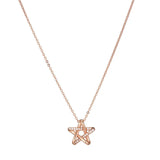 925 Silver Star Necklace Zirconia Wedding Girls Statement Jewelry