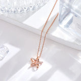 925 Silver Star Necklace Zirconia Wedding Girls Statement Jewelry