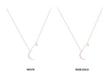 925 Silver Zirconia Star Moon Choker Necklace for Women Wedding Girls