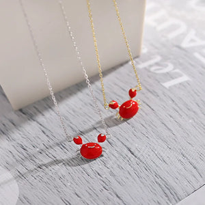 925 Silver Crab Choker Necklace for Women Girls Wedding Statement Jewelry