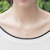 925 Silver Flower Choker Necklace for Women Wedding Girls Statement Jewelry