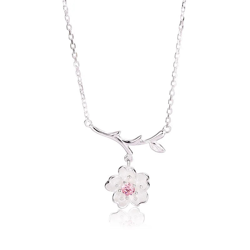 925 Silver Flower Choker Necklace for Women Wedding Girls Statement Jewelry