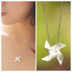 925 Silver Windmill Choker Necklace for Women Wedding Girls