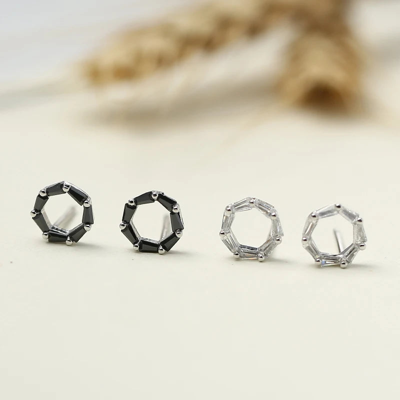 Circle Earrings 925 Sterling Silver Women Statement Jewelry Brincos Pendientes