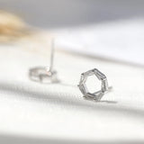 Circle Earrings 925 Sterling Silver Women Statement Jewelry Brincos Pendientes