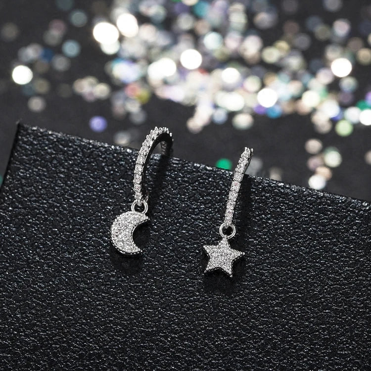Star Earrings 925 Sterling Silver Statement Jewelry