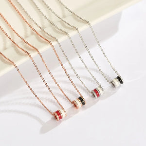 925 Silver Cylindrical Pendant Necklace For Women