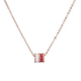 925 Silver Cylindrical Pendant Necklace For Women