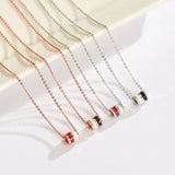 925 Silver Cylindrical Pendant Necklace For Women