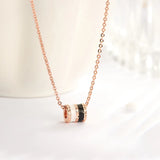 925 Silver Cylindrical Pendant Necklace For Women