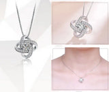 925 Silver Crystal Clover Necklace Pendant - Women's Jewelry