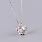 925 Silver Crystal Clover Necklace Pendant - Women's Jewelry