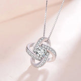 925 Silver Crystal Clover Necklace Pendant - Women's Jewelry
