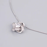 925 Silver Crystal Clover Necklace Pendant - Women's Jewelry